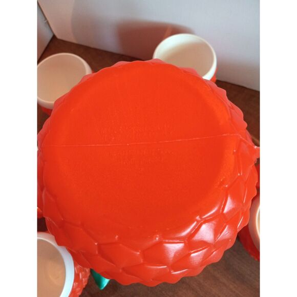 Vtg 7-Piece Minerware Pineapple Pitcher Set Blow Mold COMPLETE BUT WITH DAMAGE - Picture 6 of 8